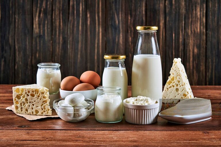 Common food products utilizing emulsifier functions including dairy milk, cheese, and eggs for stability and texture.
