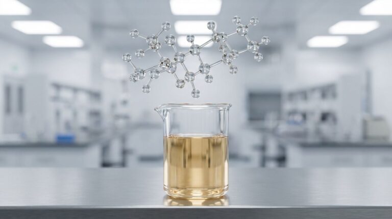 3D render showing the semi-synthetic molecular structure of Polysorbate 20, answering the question: is Polysorbate 20 natural?