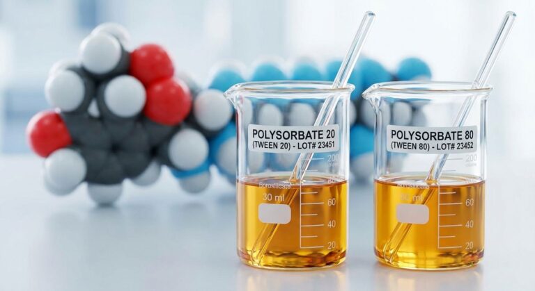 Comparison of Polysorbate 20 and Polysorbate 80 chemical samples in a laboratory setting