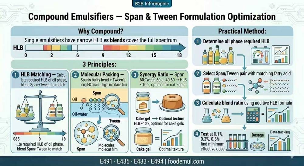 Compound Emulsifiers Span Tween Formulation Optimization