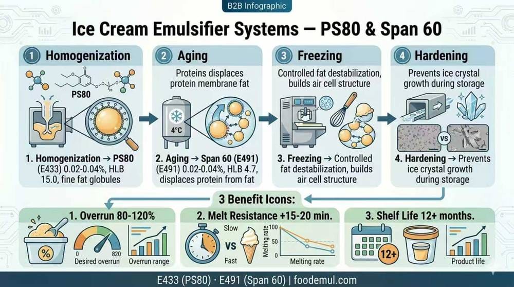 Ice Cream Emulsifier Systems — PS80 (E433) + Span 60 (E491)