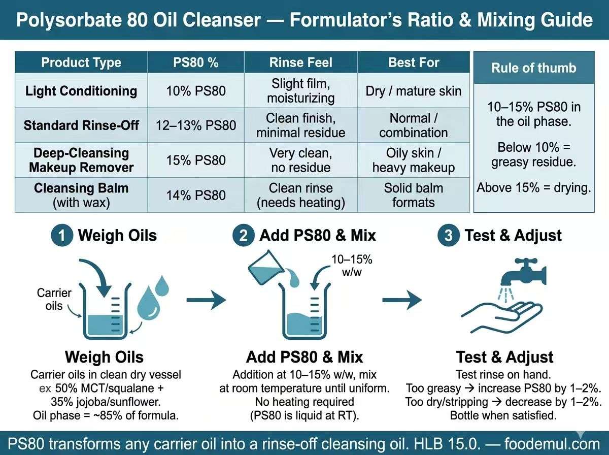 Polysorbate 80 Oil Cleanser — Formulator's Ratio & Mixing Guide