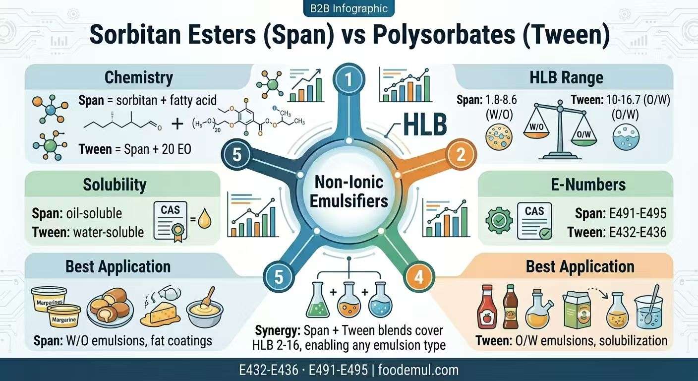 Sorbitan Esters vs Polysorbates Non-Ionic Emulsifier Guide